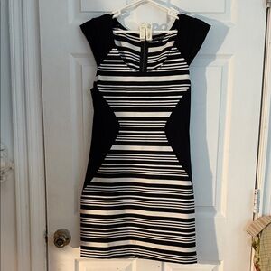 Express Black and White Geometric Mini Dress